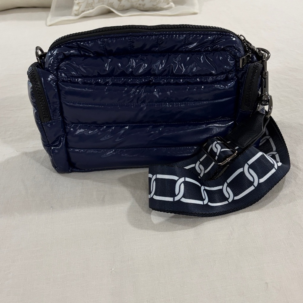 Think Royln Navy Blue Handbag with Guitar Strap - Picture 2 of 3